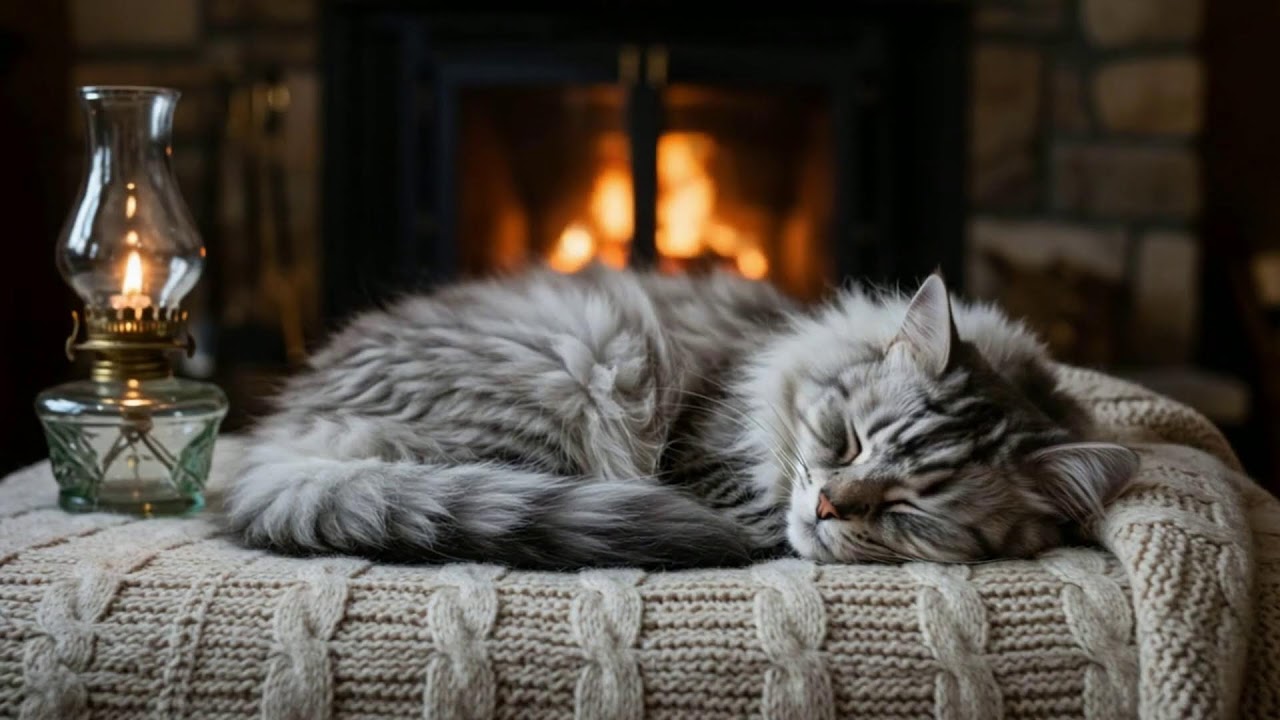 Calming Cat Music 432Hz 🐾 Cozy Fireplace Ambience For Anxiety Relief And Deep Sleep