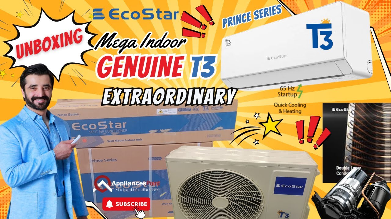 Ecostar Price Series 1.5 Ton Inverter Split AC (Heat & Cool) | Genuine T3 | Mega Indoor T3 AC 2025