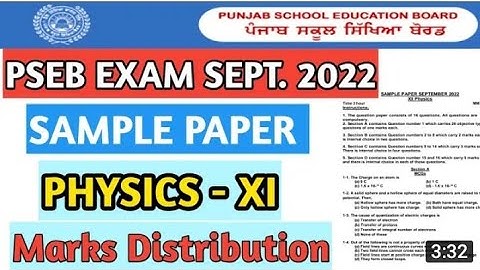 PSEB।11th class chemistry paper pseb 2022 haf syllabus paper PSEB 2022 september #pseb #punjab