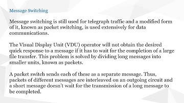 Digital Switching System Message Switching and Circuit Switching