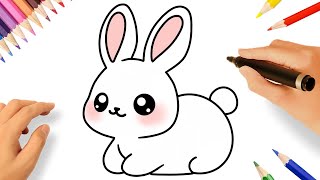 HOW TO DRAW A CUTE BUNNY EASY🐇❤️