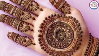 Beautiful Gol Tikki Mehndi Design For Front Hand|Latest Floral Arabic Henna Design by Jyoti Sachdeva