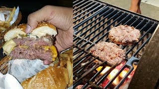 Special Double Patty Beef Burger Grilled On Charcoal 🍔🔥 | Karachi Street Food