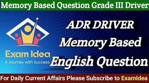 Memory Based Question (Grade III Driver) English Section #assamdirectrecruitmentgkquestions