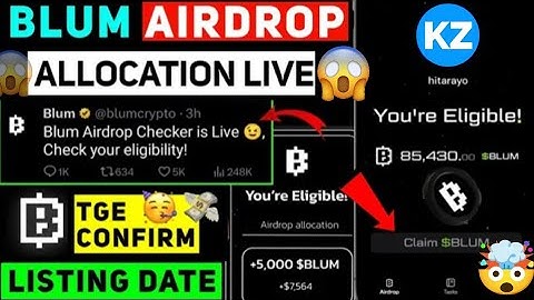 Finally Blum TGE Date🥳 |Blum Token Allocation&Withdrawal |Blum Listing Date |Blum Airdrop Price#blum