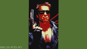 No com Minecraft pixel artwork Terminator