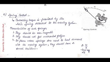 Various Forces/ Torques utilized in electromechanical indicating instruments