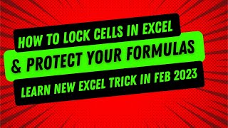 How to Lock Cells in Excel and Protect your Formulas|Only Allow Input where needed|New excel trick