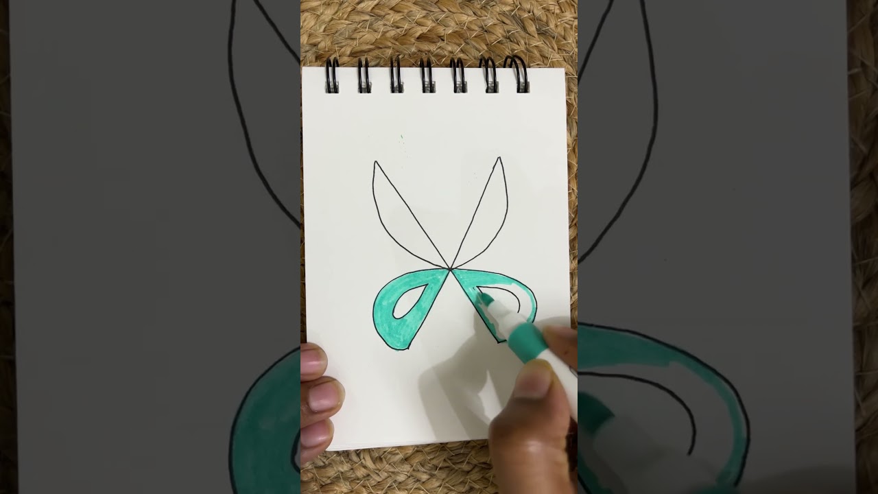 Easy Scissor Drawing for Kids | बच्चों के लिए आसान कैंची ड्राइंग | Step by Step Cute Art 