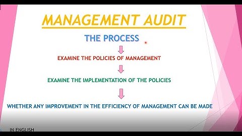 MANAGEMENT AUDIT / IN ENGLISH #ManagementAudit #Audit #AccountsAndAudit