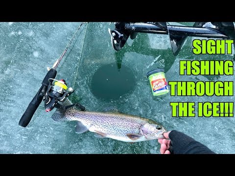CRAZIEST Ice Fishing Day of my Life!!! (SIGHT-FISHING Through the Ice)