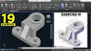 Autocad 3D Practice Drawing | Exercise 19 | Autocad 3D Example Tutorial
