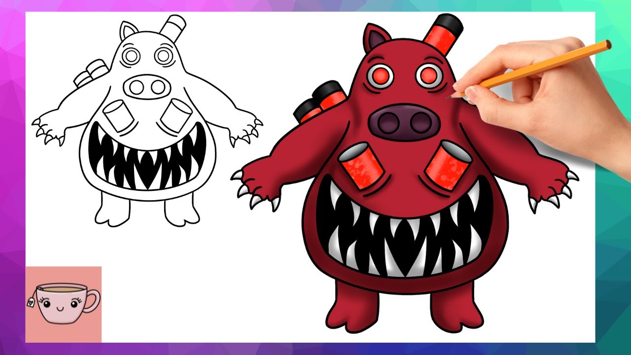 How To Draw Infected Chef Pigster from Garten of Banban | Easy Drawing ...