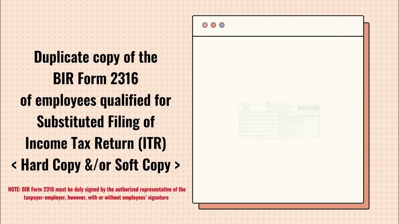 Submission of BIR Form 2316 YouTube