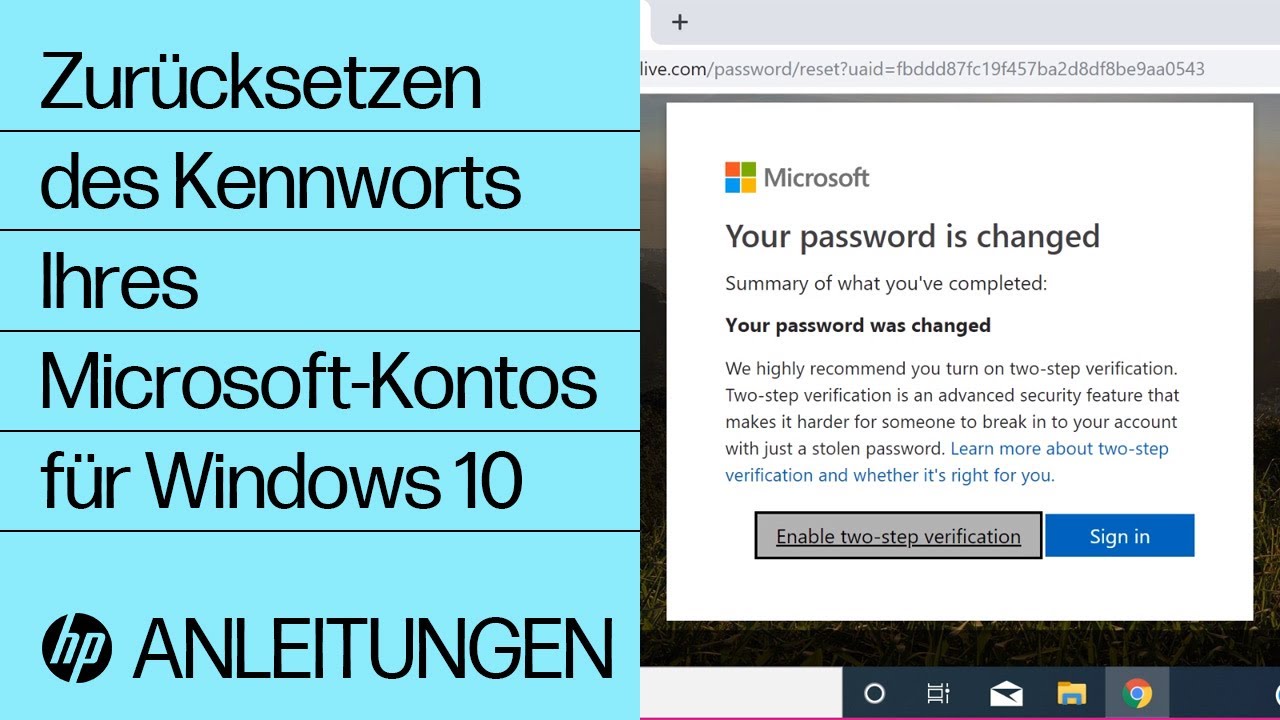 Zurücksetzen des Kennworts Ihres Microsoft-Kontos für Windows 10
