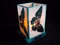 Epoxy Resin night light / Lamp / Butterfly Cooby Lantern (No 2) / Mixed Media / Alcohol Inks