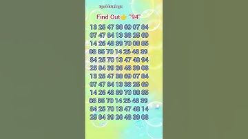 "Find "94" in 10 seconds | Brain Puzzle"