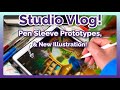 New Illustration, and Prototype Pen Sleeves! | March Studio Vlog