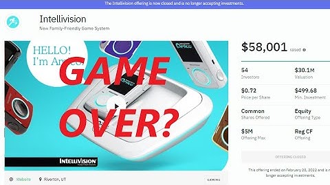 Intellivision Amico: StartEngine Canceled! Game Over?