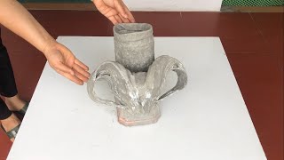 Using Old Clothes to Create Amazing Plant Pots with Cement- Great Creativity With Cement