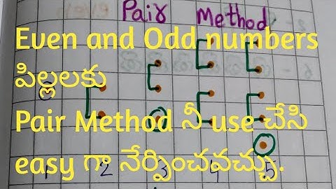 How To Teach Even and Odd Numbers || Learn with Pair Method || for Kids || Telugu