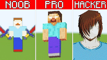 pixel art noob vs pro vs hacker herobrine in minecraft