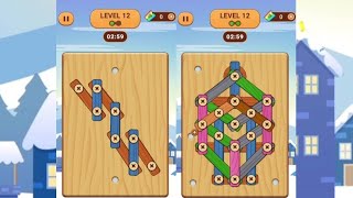 Wood Nuts & Bolts, Screw -Level 12 Easy & Hard I Gameplay