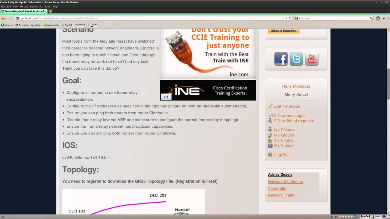 Frame Relay Multipoint Subinterface lab in GNS3 - YouTube