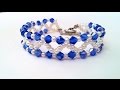 Easy Tutorial on Making a Cute Blue and White  Bead Bracelet for Spring Season