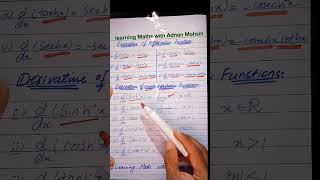 Derivative of Hyperbolic & Inverse Hyperbolic Functions in 60 Seconds