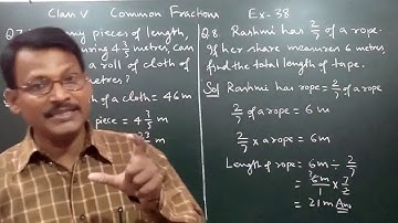 Class 5 Learning Mathematics Common Fractions Ex -38 Part 1 By Manoj Prasad Karn