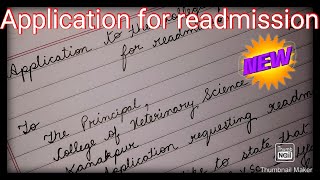 Letter to the principal asking for readmission