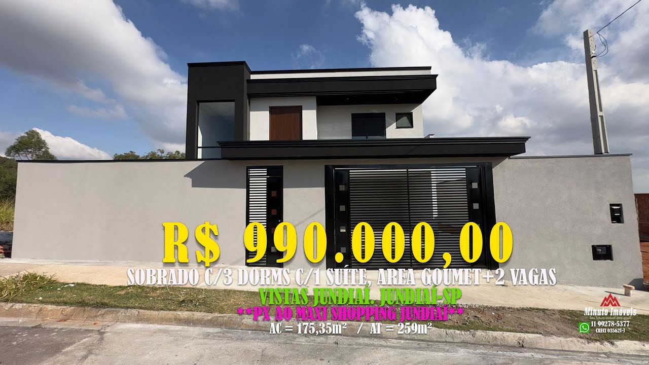 Casa c/3 Dorms c/1 Suite + Área Gourmet, 2 Vagas Cobertas no bairro Vistas Jundiaí, Jundiai-SP