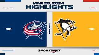 NHL Highlights | Blue Jackets vs. Penguins  March 28, 2024