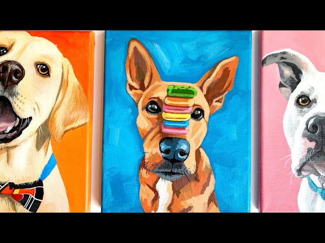 How to Paint a Dog on Black Canvas — Online Art Lessons