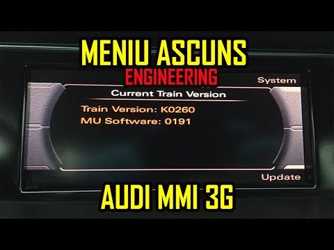 Audi A1 A4 A5 A6 A7 A8 Q3 Q5 Q7 Meniu Ascuns Secret MMI 3G