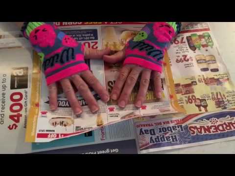 💁ASMR SORTING & CUTTING COUPONS/DECIDING LABOR DAY DINNER/NICE NEWS PAPER SOUNDS