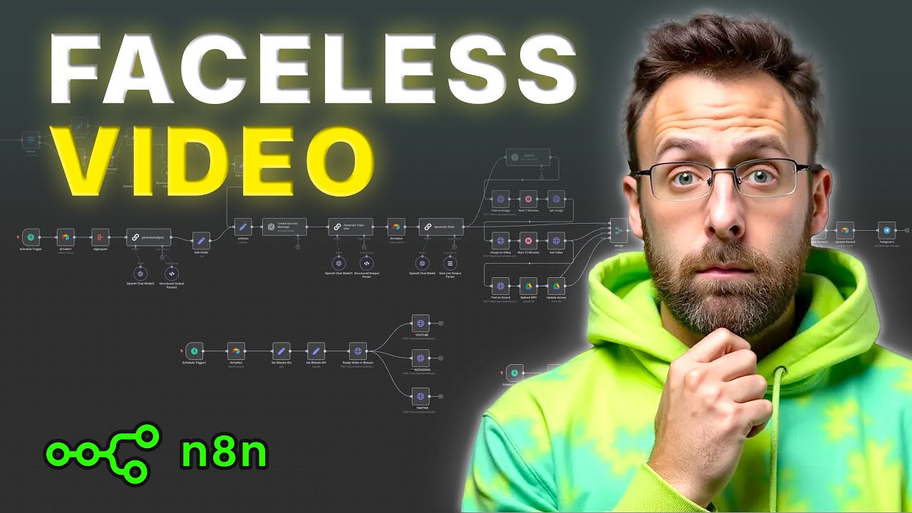 This AI Agent Creates VIRAL Faceless Videos! (n8n no-code tutorial)