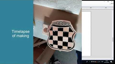 Process of making wooden coat of arms flag on cnc vcarve aspire vectric Timelapse router laser v
