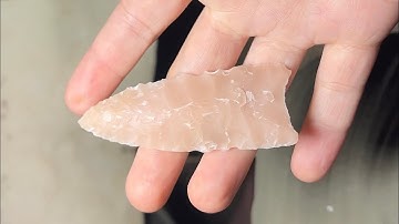Making a pink novaculite Atlatl point