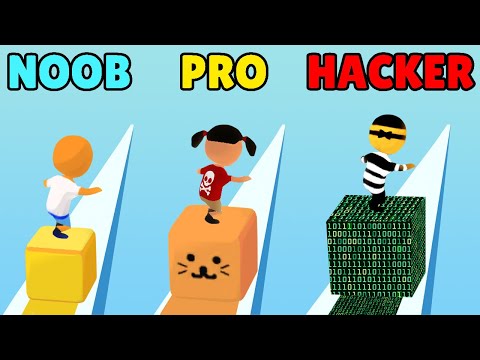 NOOB vs PRO vs HACKER in Cube Surfer!