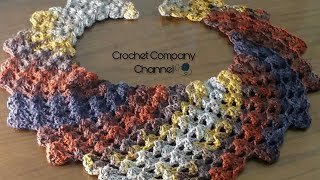 شال كروشيه دائرى باسهل طريقه _Easy Crochet Shawl