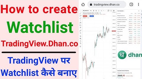 how to create watchlist in tradingview | dhan tradingview me watchlist kaise banaye | dhan demat a/c