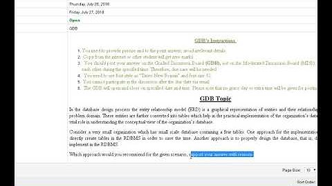 Cs403 GDB No 1 Solution Spring 2018 Last date 27 07 2018