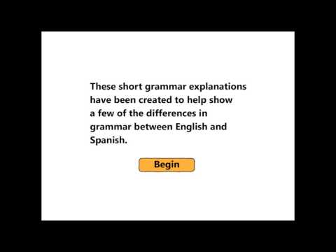 Grammar Differences Between English and Spanish