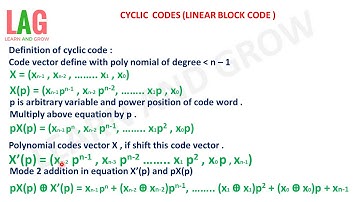 Cyclic  Codes (Linear Block Code ) (Part 1)(हिन्दी )
