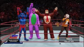 Teletubbies Vs Barney, Muppet, Aiai, & Donkey Kong