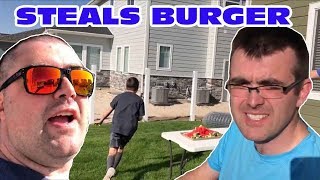 Kid Temper Tantrum Steals Uncle Jays Burger And Throws It On Van On Labor Day 2018