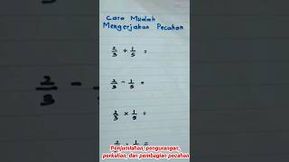 Cara Cepat Mengerjakan Pecahan #shorts #shortvideo #matematikamudah #pecahan
