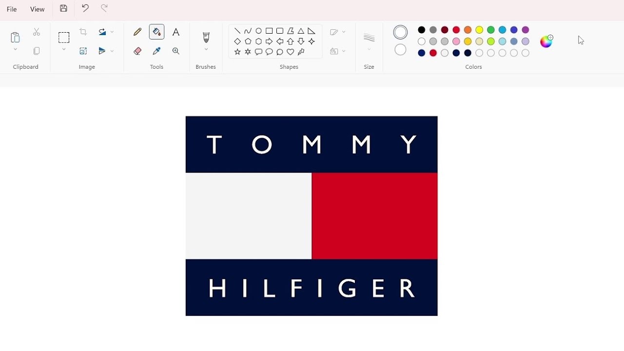 How to draw the Tommy Hilfiger logo using MS Paint